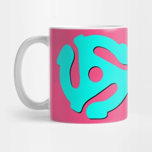 Aqua Music Geek, 45 rpm record adaptor, DJ music geek stuff Mug